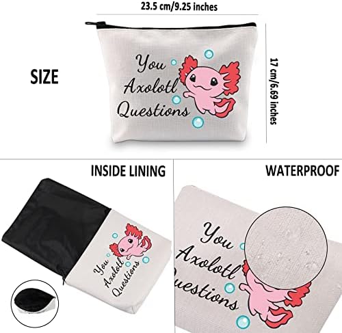 G2TUP AXOLOTL amante Presente You Axolotl Questões Bolsa de maquiagem Axolotl Proprietário de saco de cosméticos
