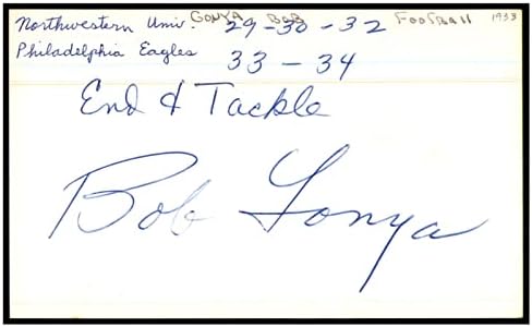 Bob Gonya assinou cartão de índice 3x5 autografado 1933 Eagles 87319 - NFL Cut Signature