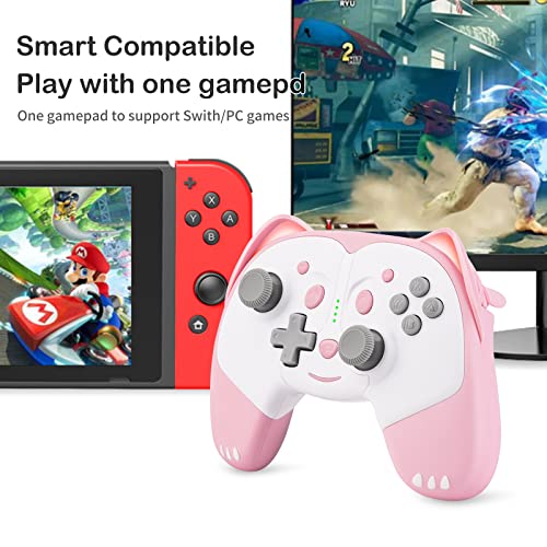Controlador sem fio Simgal Compatível com Nintendo Switch/Switch Lite/Switch OLED, CARTO CAT Bluetooth Pro Controller