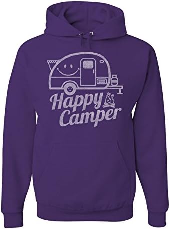 Tee Hunt Happy Camper Hoodie RV Turismo Camping Summer Nature Travel Sweatshirt