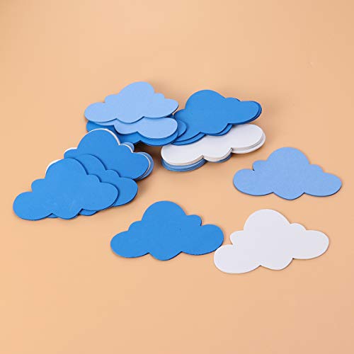 Nuobester EVA nuvens adesivos de parede Espuma de espuma Branca e Azul Decoração para Artesanato Diy da