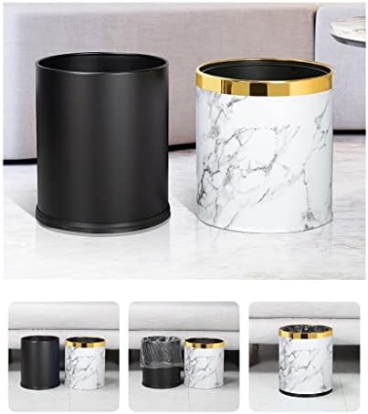Paifa 64gallon lixo pode cozinha doméstica latas de lixo redondo sem capa padrão de mármore para