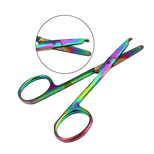 Laja Importa Conjunto de 5 Multi Titanium Color Rainbow Stitch Scissors 3,5 Aço inoxidável