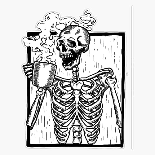 Skeleton Drink Coffee Funny Coffee Lovers Sticker Sticker Vinyl Decalk 5