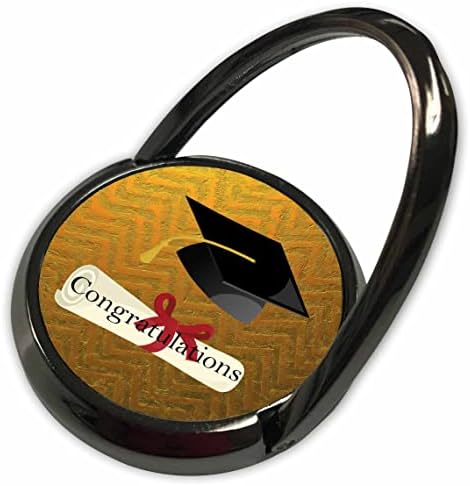 A imagem 3drose do diploma diz parabéns com o limite de ouro Chevron - anéis de telefone
