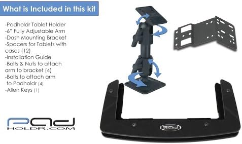 Padholdr Social Series Premium Tablet Dash Kit para 2006-2012 Honda Ridgeline sem navegação