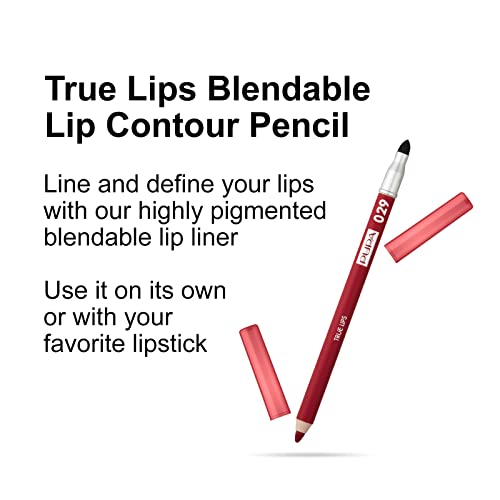 Pupa Milano Lips True Lips Blendable Lip Liner - Cor de linha fosca dupla cor e escova - leve