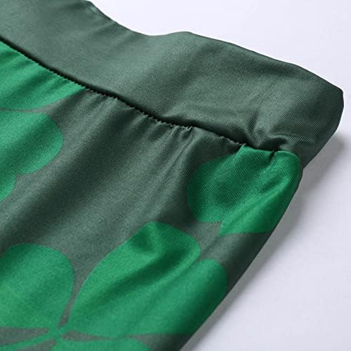 Green St.Patrick's Day Leggings Leggings Alta cintura de ioga que executa leggings Gnomos irlandeses