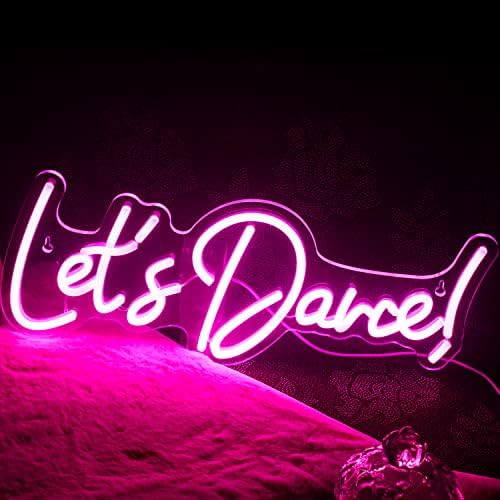 Wanxing Let's Danced Neon Sinais Let's Dance Neon Light Up Sign Pink Led Word Light Light NEON SILH