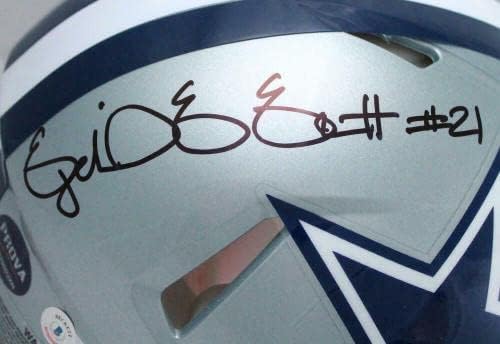 Elliott/E.Smith/T.Dorsett assinou Cowboys F/S Speed ​​Authentic Helmet -Beckettwholo - Capacetes NFL autografados