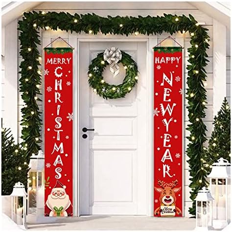 Decorações de Natal Decoração de porta de Natal Feliz Natal decoração em casa pendurando decorações