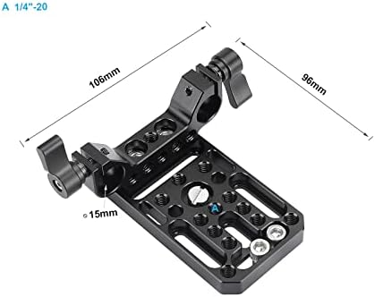 Placa de base da câmera universal SZRIG integrada com grampo de haste dupla de 15 mm para suporte de