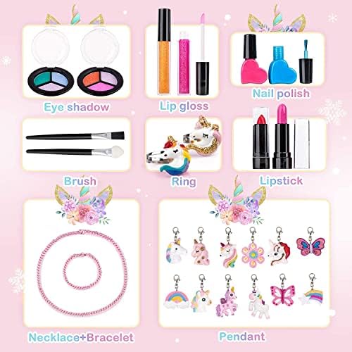 Mjarttoria Bundle - Calendário do Advento 2022 Girls, Unicorn Jewelry Makeup Advent Calendário 24
