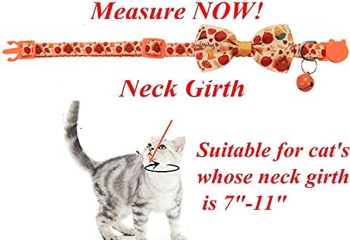 2 pack outono gato blowtie colar com Bell, Ação de Graças, Holiday Kitty Kitten Collars for Boys Girls