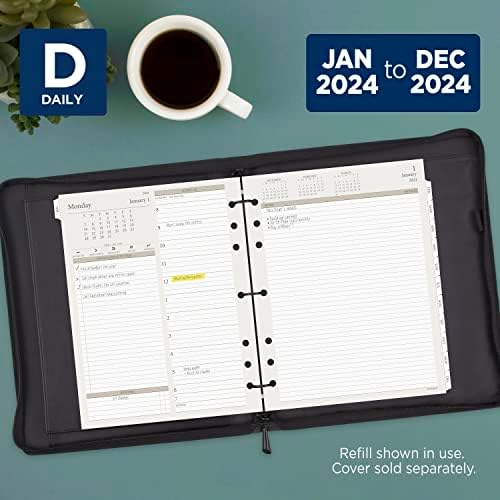 Atualmente, 2024 Planejador diário de duas páginas por dia, 8-1/2 x 11, tamanho do fólio, folhas soltas