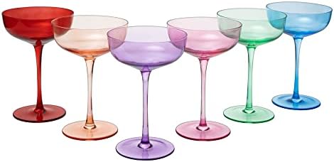 O vinho é um copo colorido de margarita e martini colorido - de 7,4 onças de luxo para coquetéis,