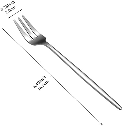 Forks de sobremesas de Evanda Conjunto de 6 pacote 6,3 /16.5cm, garfo de massa de aço inoxidável, garfo de aperitivo