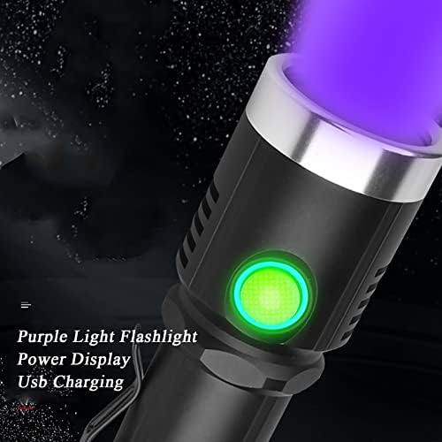 Lâmpada de madeira, lanterna ultravioleta portátil Blacklight com sistema de refrigeração e indicador de bateria,