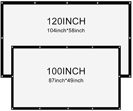 Ytyzc espessado portátil 100 120 polegadas 16: 9 Tela da tela do projetor Tela de parede para projetor Tela de projeção de cinema em casa