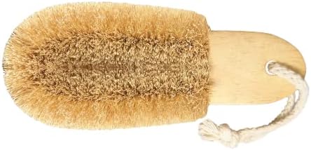 Fibra de coco ecologicamente correta Brush de pé de spa com alça de madeira para limpeza de pés