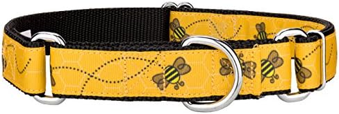 Country Brook Design - Busy Bee Ribbon Martingale Dog Collar - grande