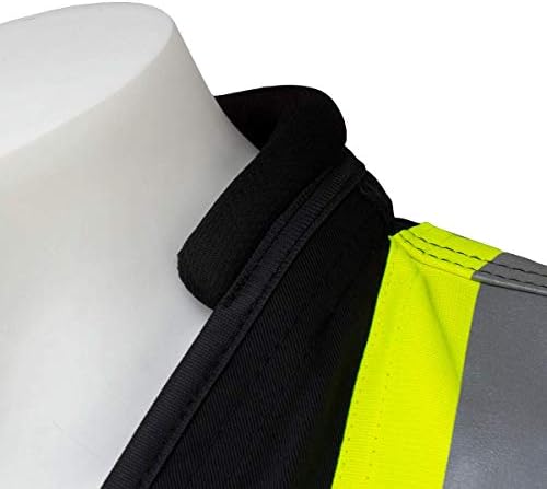 Segurança feroz SU500B Premium Surveyors Classe 1 colete preto pesado, bolsos de tablet e preenchimento do pescoço