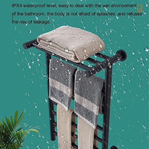 Aquecimento elétrico Rack de toalhas divididas em aço inoxidável Fibra de carbono banheiro inteligente