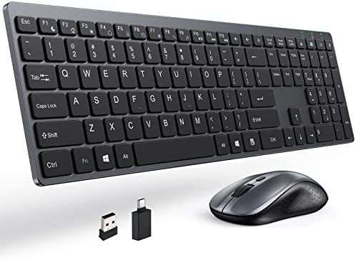 Combo do mouse do teclado sem fio, teclado compacto e silencioso em tamanho real com teclado numérico