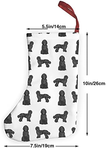 Black Labradoodle Dog Creats Doodle Dog White Christmas meias- 10 horas de meias de Natal lareira