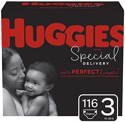 Huggies entrega especial fraldas hipoalergênicas, tamanho 3, 116 ct, suprimento de um mês