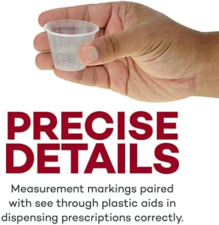 Dealmed Medicine Cups - 200 Copos de medição de medicamentos, graduados, copos de remédios plásticos descartáveis,