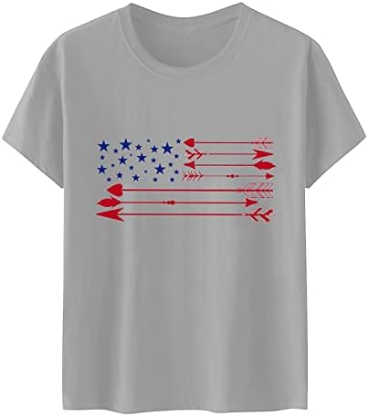 4 de julho camisetas camisetas para mulheres Camisetas O-Gobes Camisetas Americanas Estrelas das Estrelas Tiradas