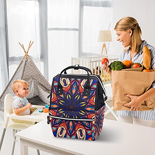 Mandala ética Bolsas de bolsas de fraldas de múmia Backpack de grande capacidade Bolsa de enfermagem Bolsa de viagem para cuidados com o bebê