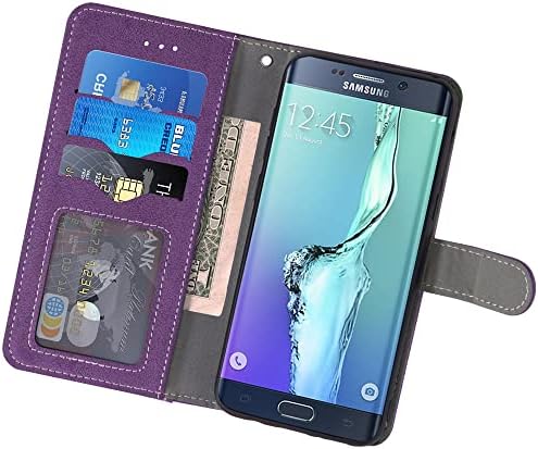 ASUWISH compatível com a caixa da carteira Samsung Galaxy S6 Edge e a tela do protetor da tela