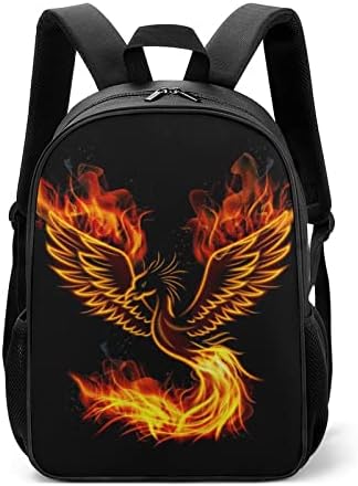 Flaming Phoenix Bird Unissex Mackpack leve Daypack Saco de ombro de moda com bolsos de garrafa de água