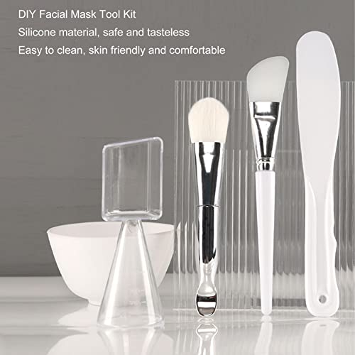 Conjunto de ferramentas de máscara facial DIY, máscara de mistura de tigela com medição de colher de xícara,