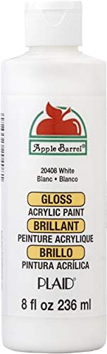Tinta acrílica de barril de maçã em cores variadas, 20408 BRILHO BRANCO