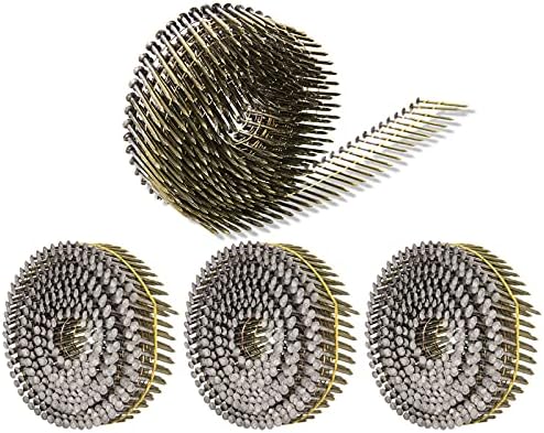 Unhas de tapume 1-1/2 polegadas x 0,092 polegadas bobina de arame colada de 15 polegadas, cabeça