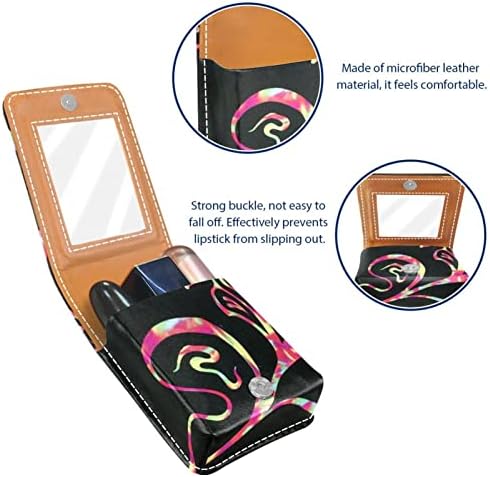 Oryuekan Makeup Batom Caso Tolder Mini Bag Travel Bolsa de cosméticos, organizador com espelho
