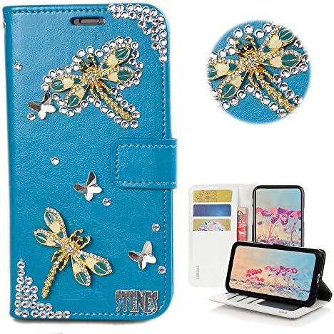 Estojo de Stenes LG V20 - elegante - 3D Bling Bling Crystal Dragonfly Butterfly Design carteira de carteira
