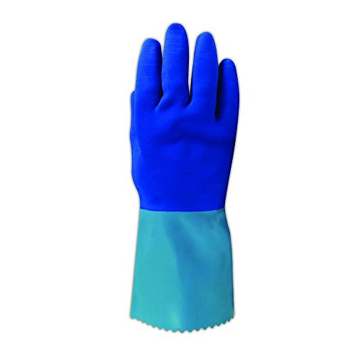 MAPA LL-301-XL MAPA Blue-Grip LL301 Luvas de látex de acabamento gravadas com manguito rosa, 10, azul,