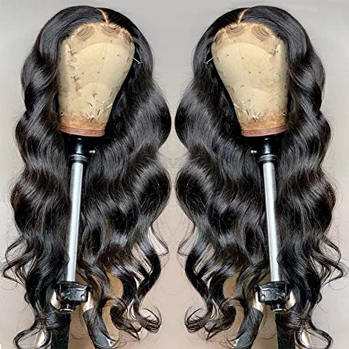 Perucas dianteiras de renda perucas de cabelo humano para mulheres negras brasileiras 4x4 ondas corpora