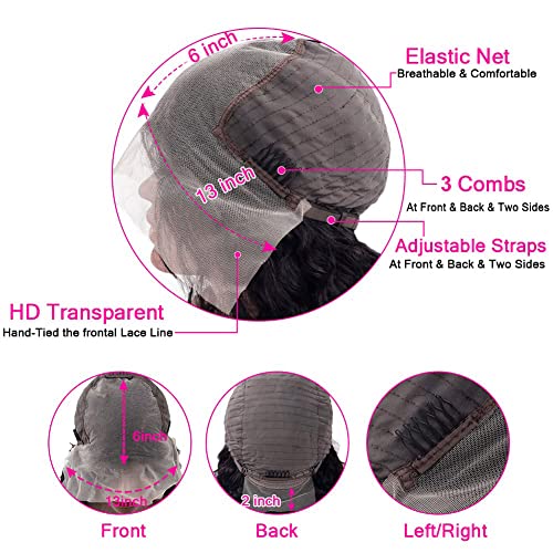 Aliluner onda corporal Lace Front Wigs Human Human Hair pré -arrancados 13x6 HD Transparente Lace