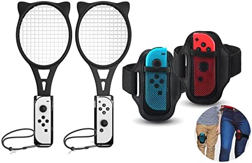 OlyGive Nintendo Switch Sports Acessórios, Nintendo Switch Tennis Racket e Nintendo Switch Leg Strap