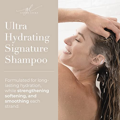 Goldie Locks Ultra Hydrating Signature Shampoo & Conditioner Duo | Restaura a hidratação, conserta as pontas divididas e protege contra a secura | Reduz o frizz | Extensão e cor de cabelo segura, 33,8 fl oz