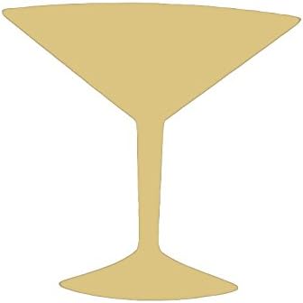 Martini Glass Cutout inacabado Coquetel de madeira Liquor Cosmopolitan MDF Shape Canvas Estilo 1