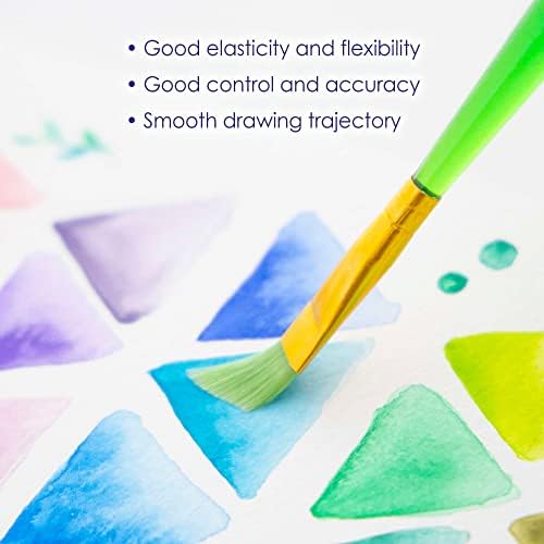 Pincéis de tinta bazic define pincel de cerdas de nylon, pincéis redondos e redondos para pinturas de artes de água com óleo de acrílico, pintura de arte, 1 pacote