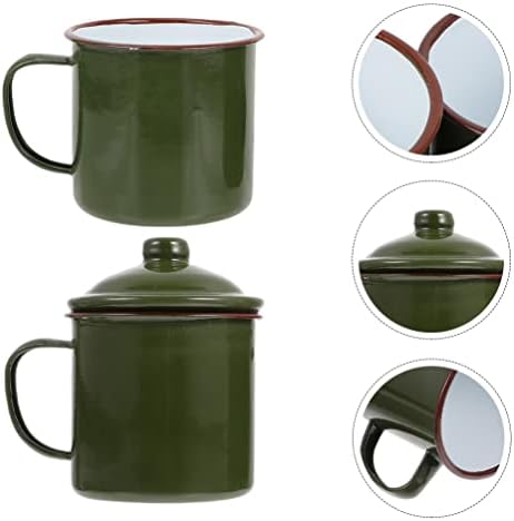 Nuobesty Green Backpack Charamic Coffee Cups 2pcs esmalte canecas de café em estilo chinês copos de chá de