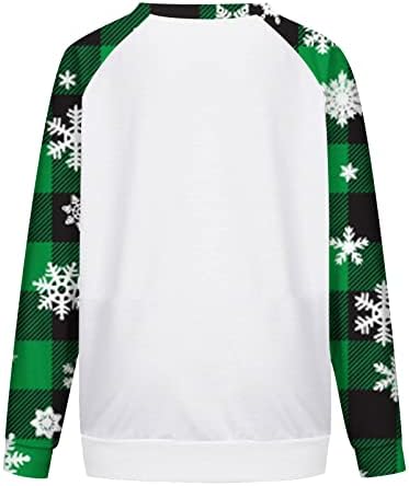 Camisas de Natal para mulheres Manga longa gráfica fofa Casual Crewneck Sweatshirts Fashion Pullover Tops