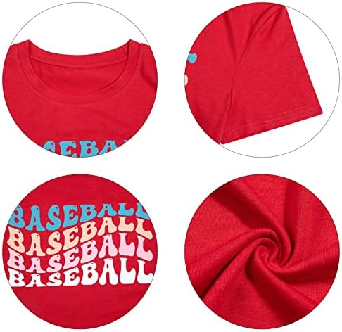 Camiseta de beisebol camiseta feminina camiseta de beisebol camisetas gráficas letra casual impressão